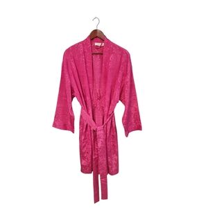 Vintage The Lingerie‎ Collection Floral Hot Pink Desirable Alluring Robe Size LG